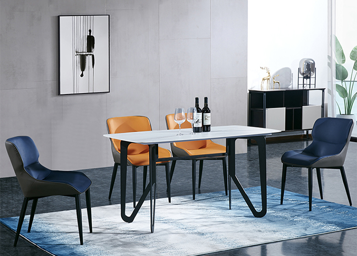 極簡巖板餐桌餐椅229#